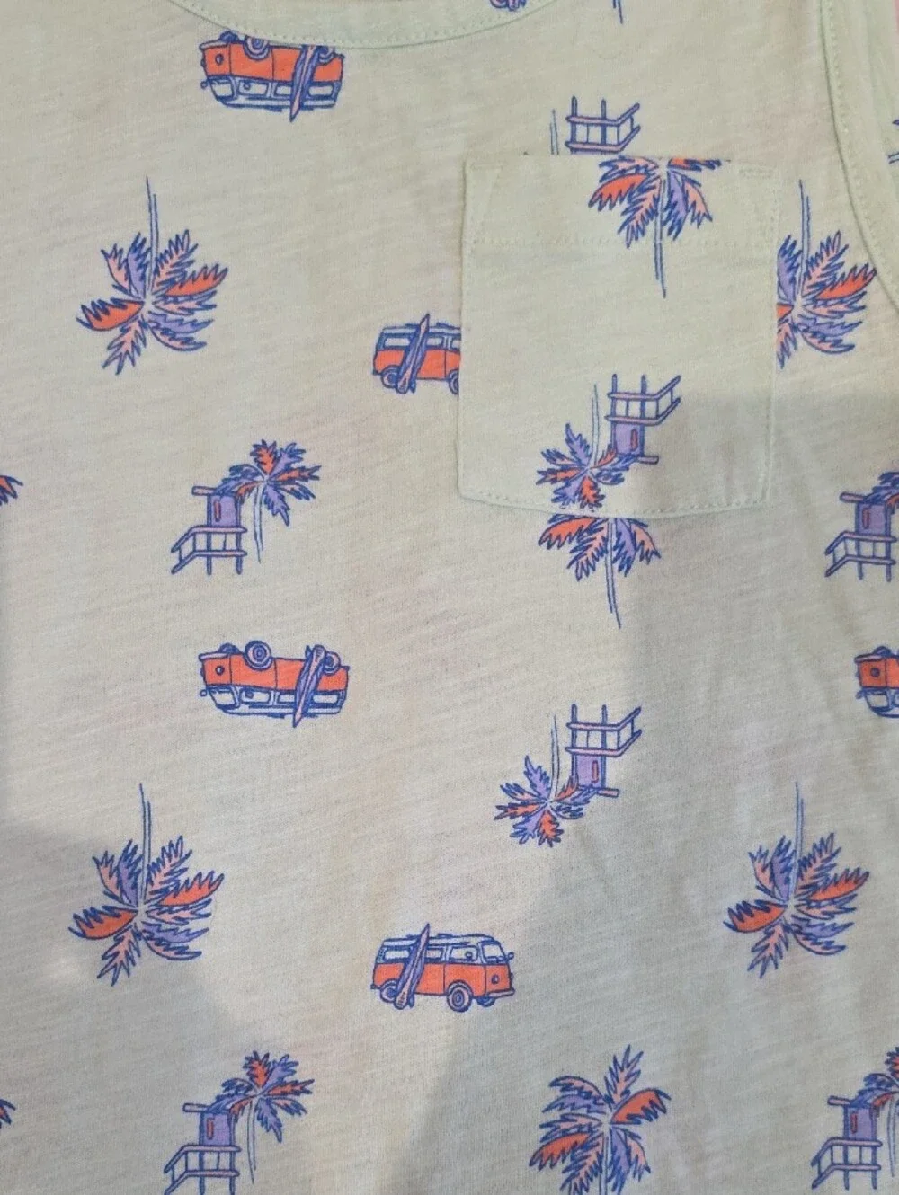 Carter's Mint Green Palm Tree & Van Print Tank Top